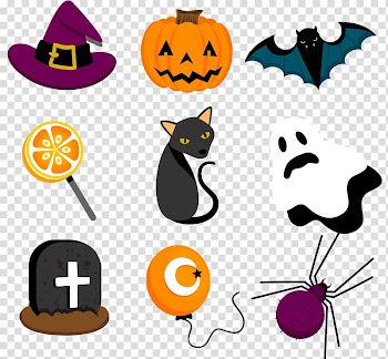 Halloween Label Euclidean Scrapbooking, cartoon witch series garnish transparent background PNG clipart