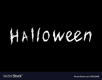 halloween lettering on black background