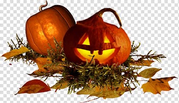 Halloween, lighted Jack-O-lantern transparent background PNG clipart