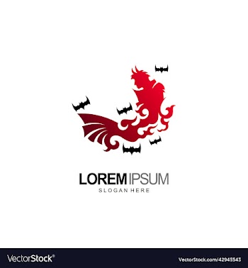 halloween logo vampire and bat design template