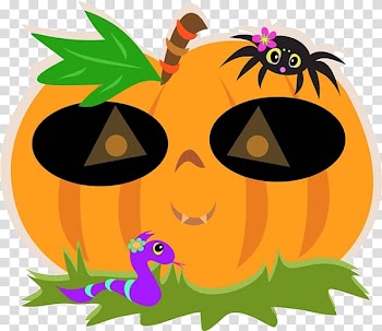 Halloween Mask Pumpkin , Cartoon pumpkin spider transparent background PNG clipart