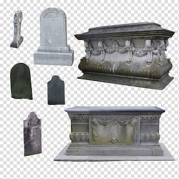 Halloween Mega, gray concrete tombstones collage transparent background PNG clipart