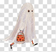 Halloween Mega, illustration of child wearing ghost costume transparent background PNG clipart