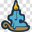 Halloween Mega, lighted blue candle illustration transparent background PNG clipart