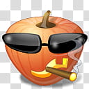 Halloween Mega, Smoking Jack-O-Lantern with sunglasses illustration transparent background PNG clipart