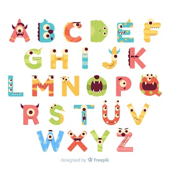 Halloween monster alphabet with funny eyes Free Vector