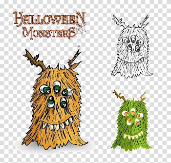 Halloween Monster Drawing , Cartoon ghost material transparent background PNG clipart