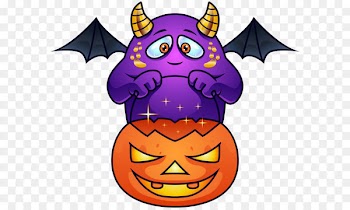 Halloween Monster Jack-o'-lantern Clip art - Purple Halloween Monster PNG Clipart Image 