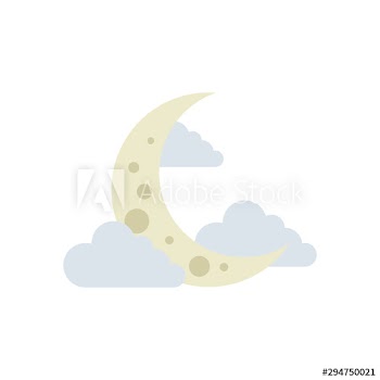 halloween moon with clouds design