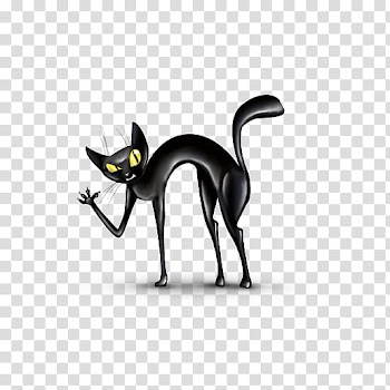 HALLOWEEN O, black cat illustration transparent background PNG clipart