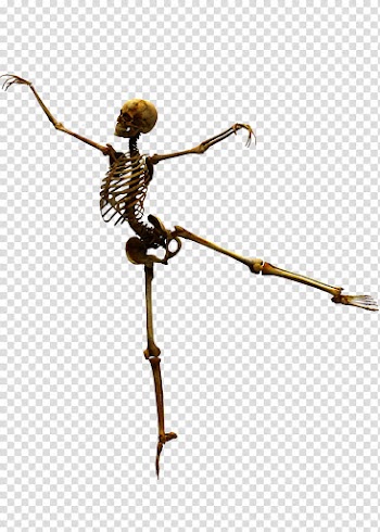 HALLOWEEN O, brown skeleton dancing illustration transparent background PNG clipart
