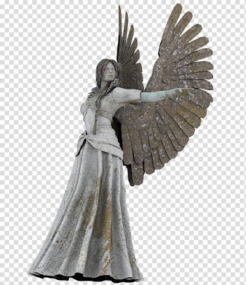 HALLOWEEN O, statue of angel pointing transparent background PNG clipart