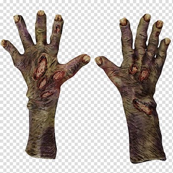 HALLOWEEN O, two hands Halloween decor transparent background PNG clipart