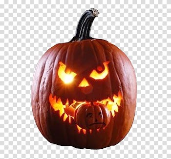 Halloween, orange and black jack-o-lantern decor transparent background PNG clipart