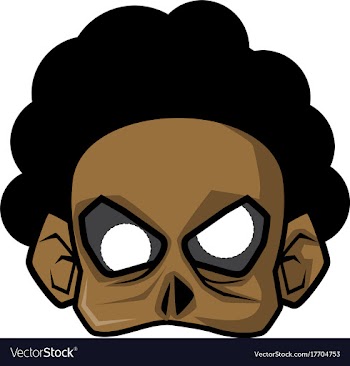Halloween paper mask - afro zombie vector image