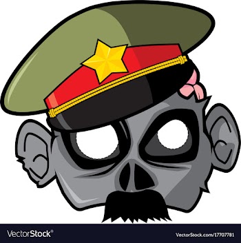 Halloween paper mask - general zombie vector image