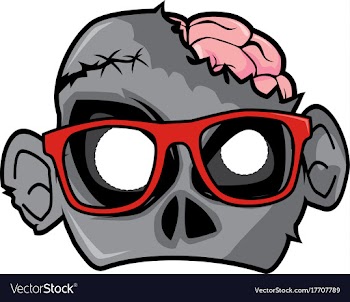 Halloween paper mask - nerd zombie vector image