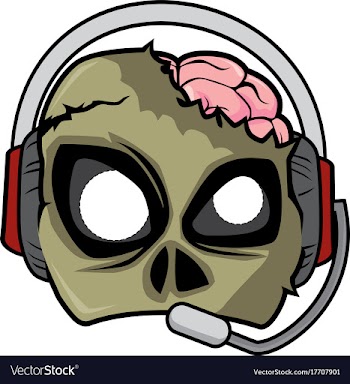 Halloween paper mask - zombie wearing headset vector image