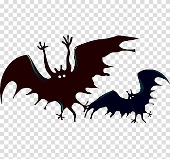 Halloween Party, big black paw bat transparent background PNG clipart