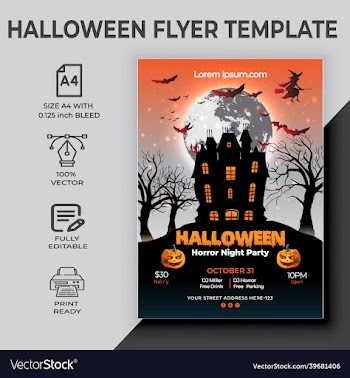halloween party flyer design template