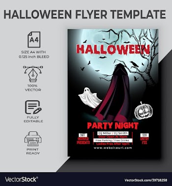 halloween party flyer design template