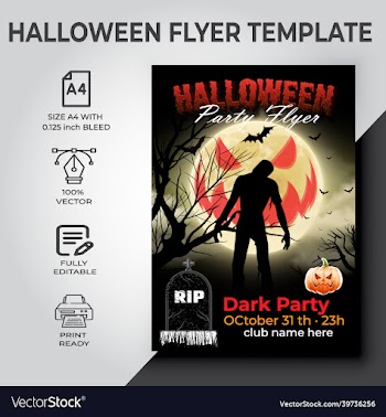 halloween party flyer design template