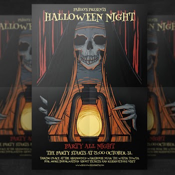 Halloween party flyer template Free Psd