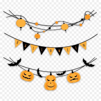 Halloween Party Garland Clip art - Pumpkin Pull Flag 