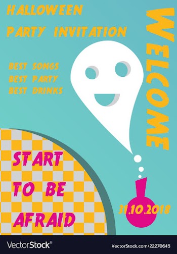 Halloween party invitation halloween party scary vector image