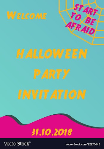 Halloween party invitation halloween party scary vector image