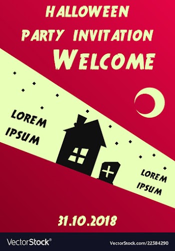 Halloween party invitation halloween party scary vector image