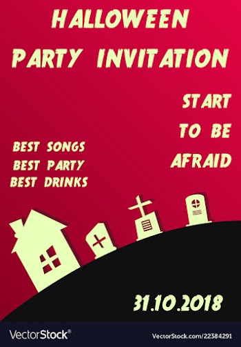 Halloween party invitation halloween party scary vector image