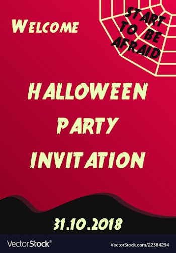 Halloween party invitation halloween party scary vector image