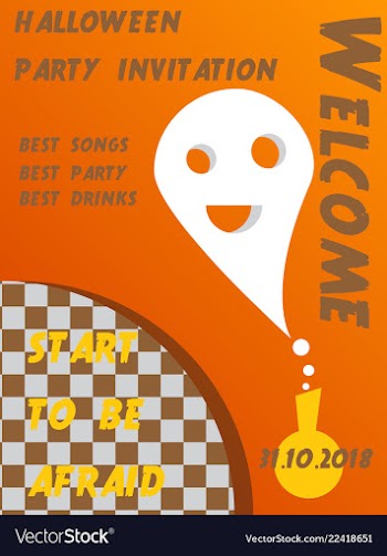 Halloween party invitation halloween party scary vector image