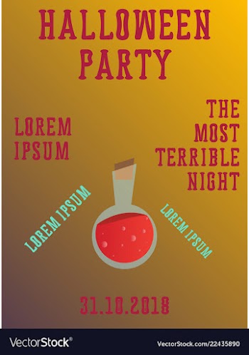 Halloween party invitation halloween party scary vector image