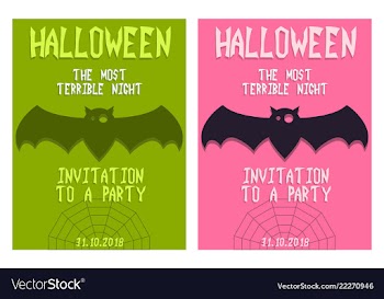 Halloween party invitation scary poster vector image
