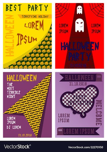 Halloween party invitation scary poster vector image