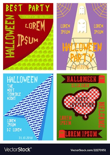 Halloween party invitation scary poster vector image
