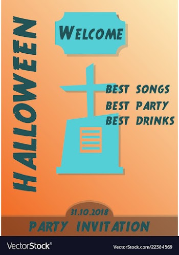 Halloween party invitation scary poster vector image