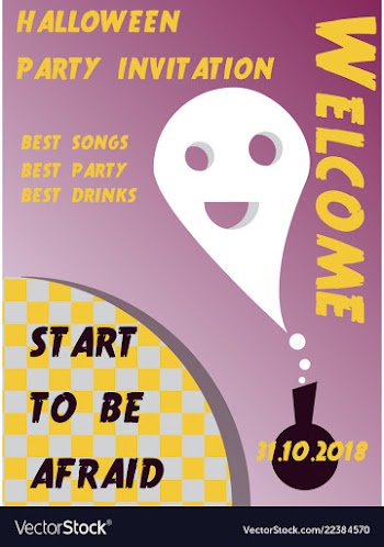 Halloween party invitation scary poster vector image