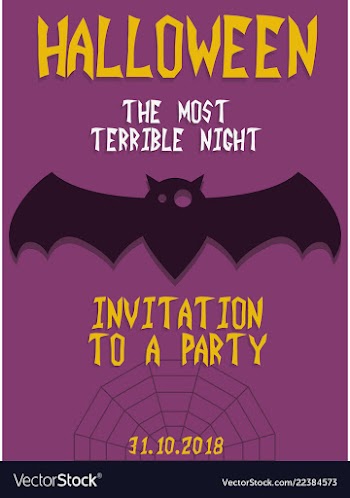 Halloween party invitation scary poster vector image