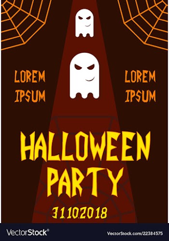 Halloween party invitation scary poster vector image