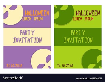 Halloween party invitation scary poster vector image