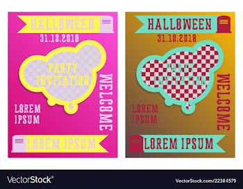 Halloween party invitation scary poster vector image