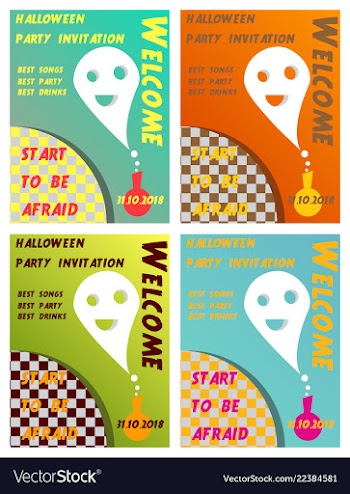Halloween party invitation scary poster vector image