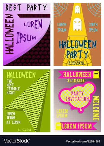 Halloween party invitation scary poster vector image