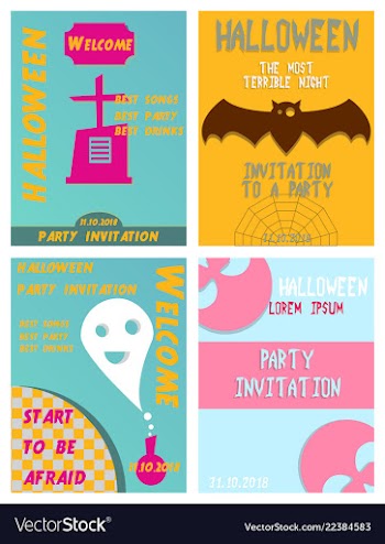Halloween party invitation scary poster vector image