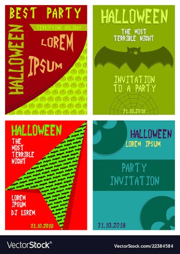 Halloween party invitation scary poster vector image