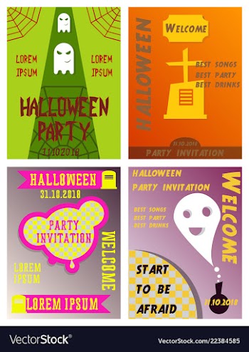 Halloween party invitation scary poster vector image