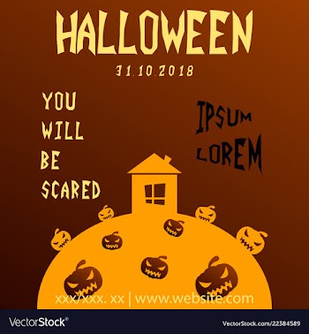 Halloween party invitation scary poster vector image